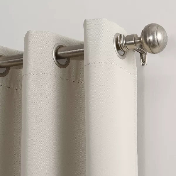 2PK 54"x84" Sun Zero Blackout Kenneth Energy Saving Grommet Curtain Panel Cream