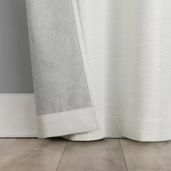 2pc 37"x84" Sun Zero Blackout Wylder Fashion Thermal Grommet Curtain Panel Pair Pearl