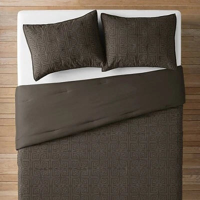 Twin/Twin Extra Long Geo Quilt and Sham Set Dark Gray - Opalhouse designed with Jungalow: Polyester Jacquard Bedding Set