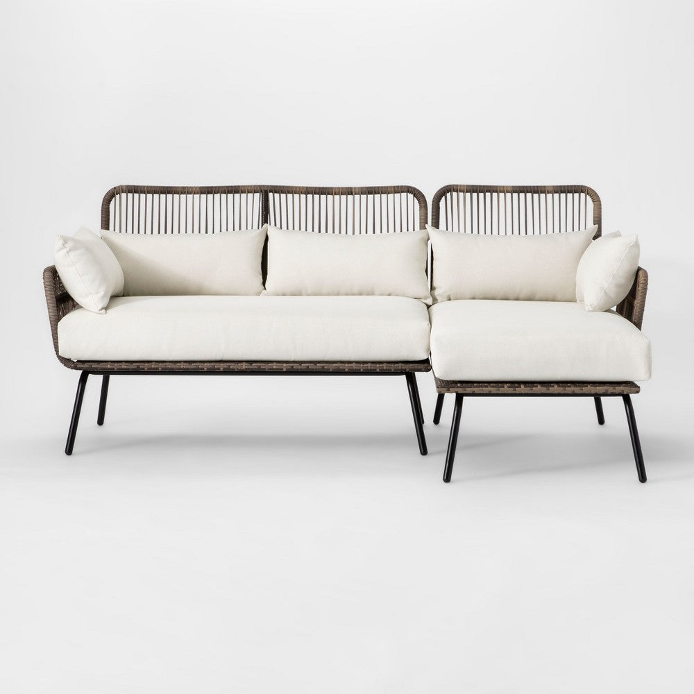 Opalhouse Latigo Patio Sectional Brown/Linen 80"