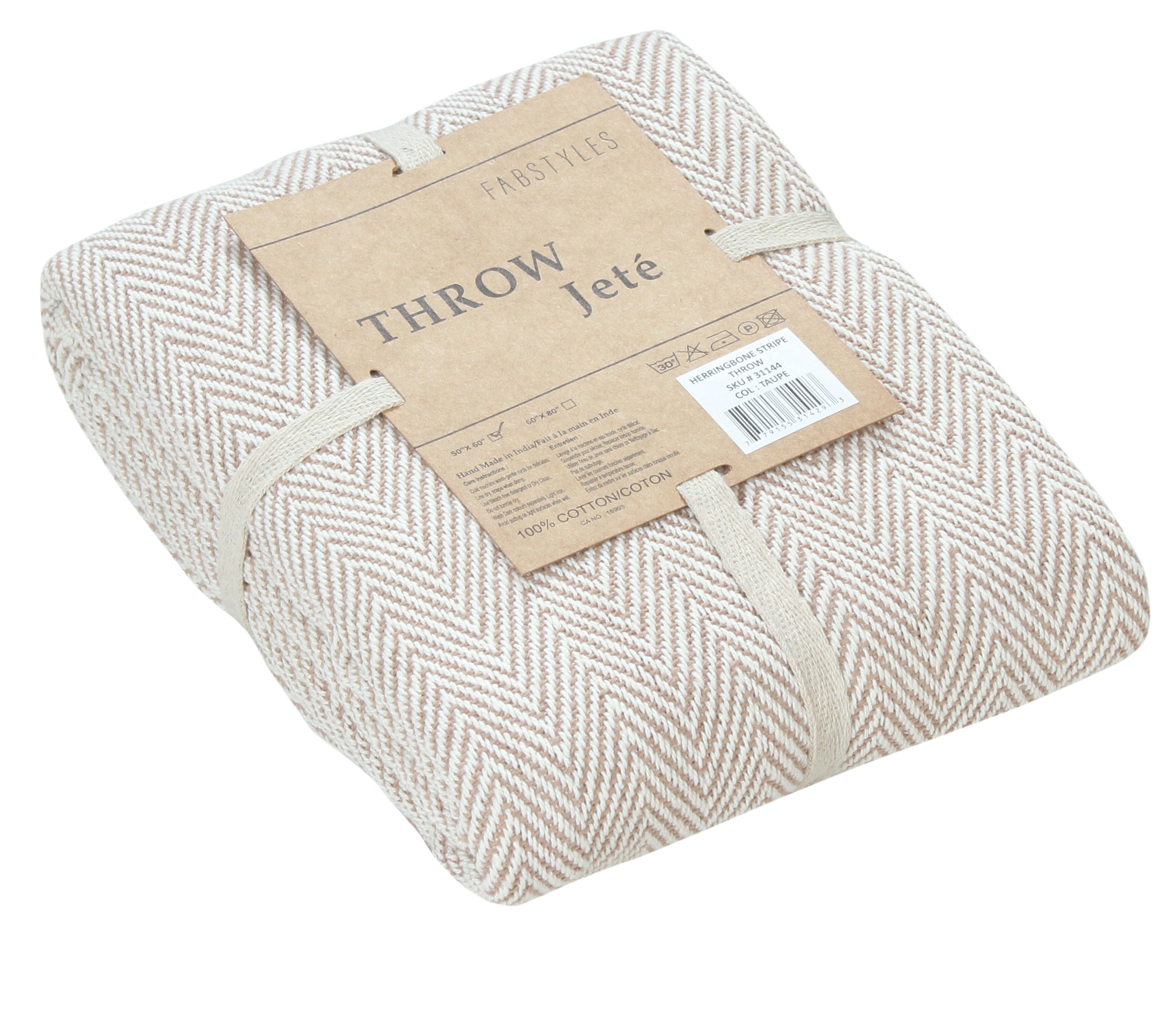 Herringbone Striped Cotton Throws