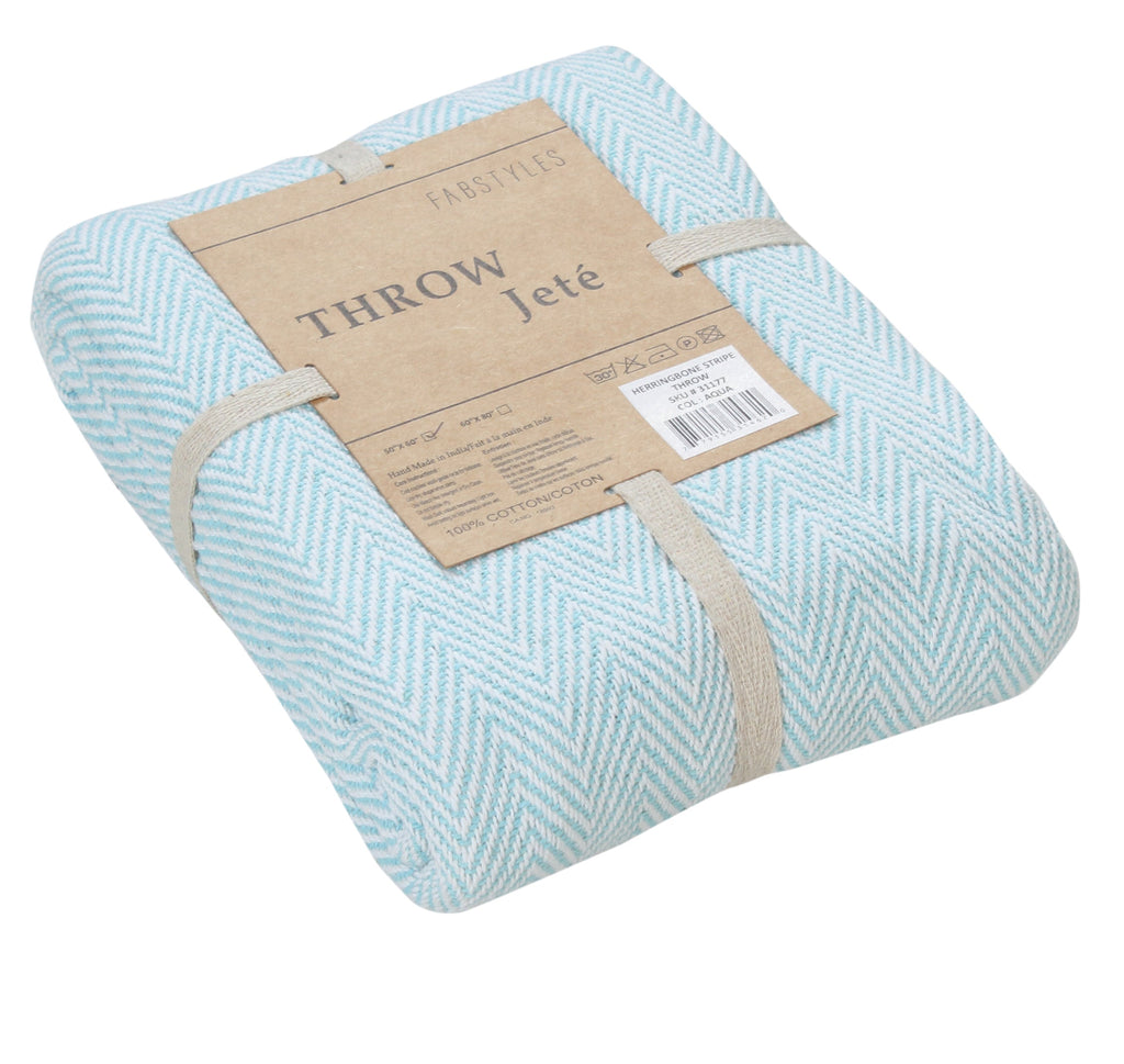 Herringbone Striped Cotton Throws
