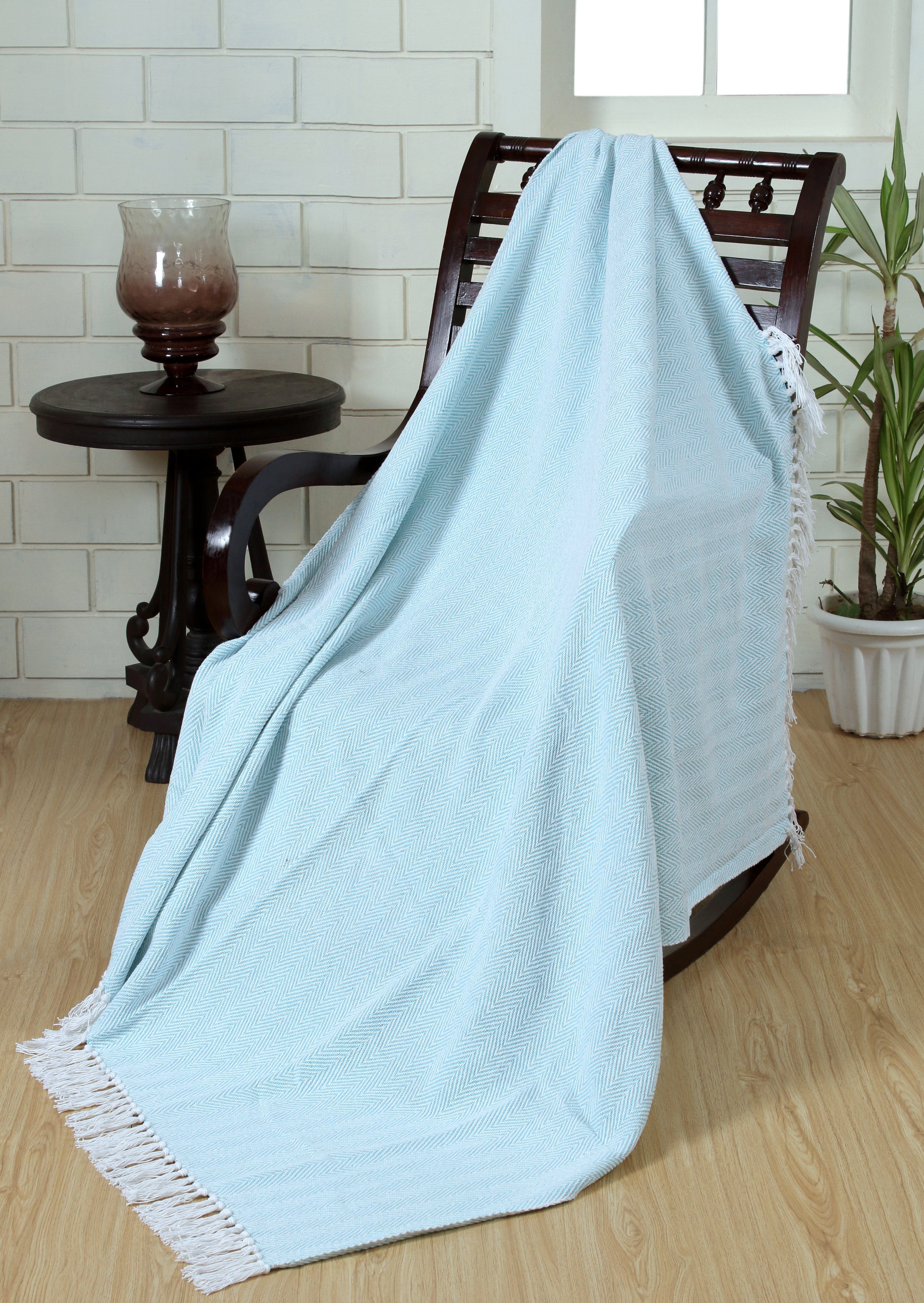 Herringbone Striped Cotton Throws