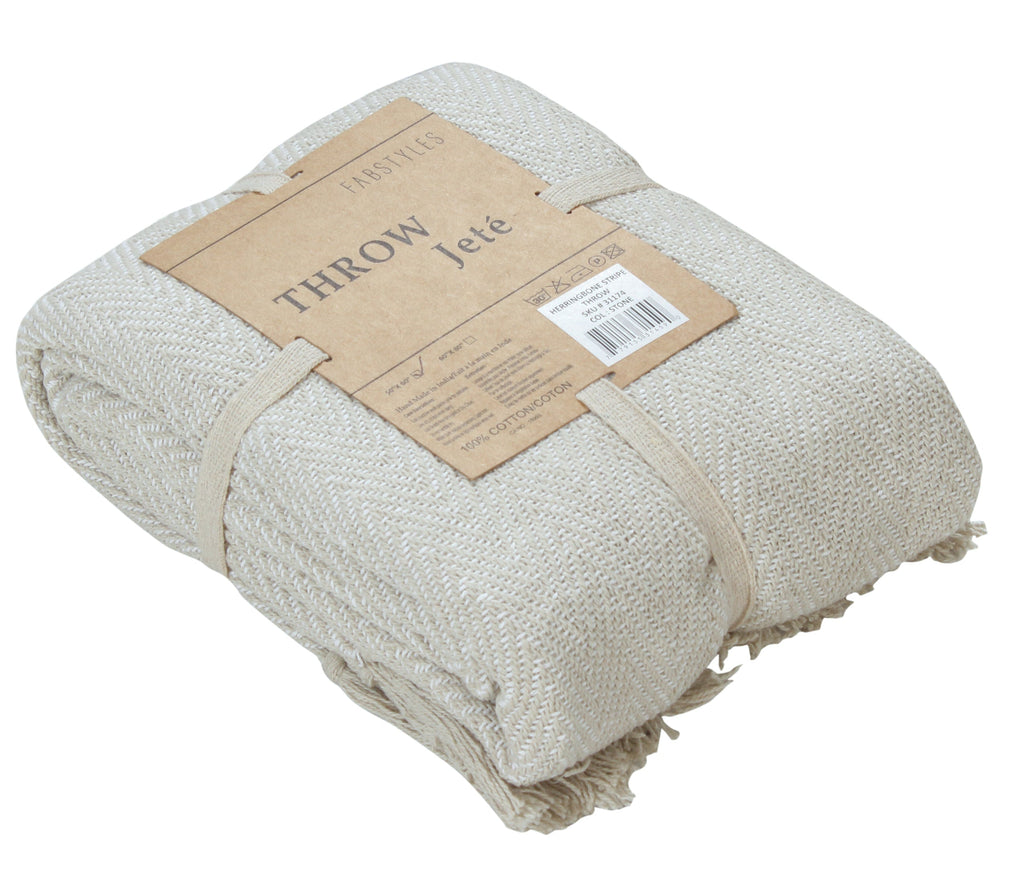 Herringbone Striped Cotton Throws