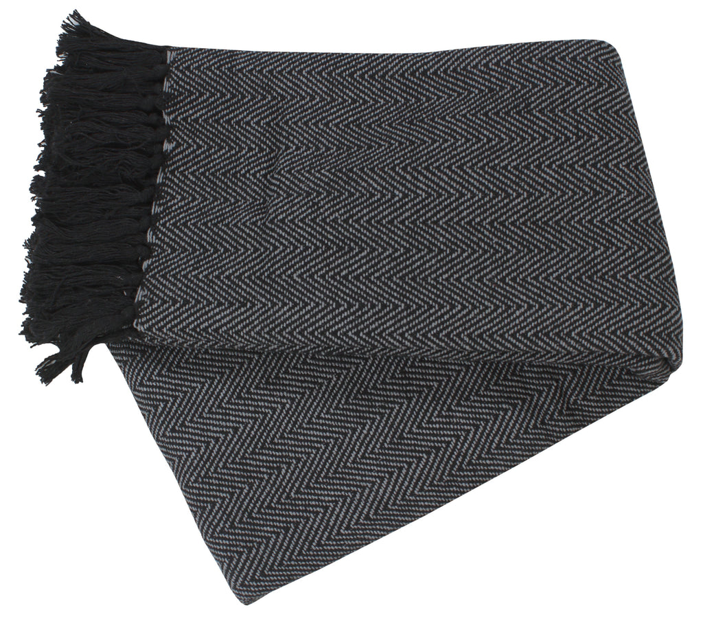 Herringbone Striped Cotton Throws