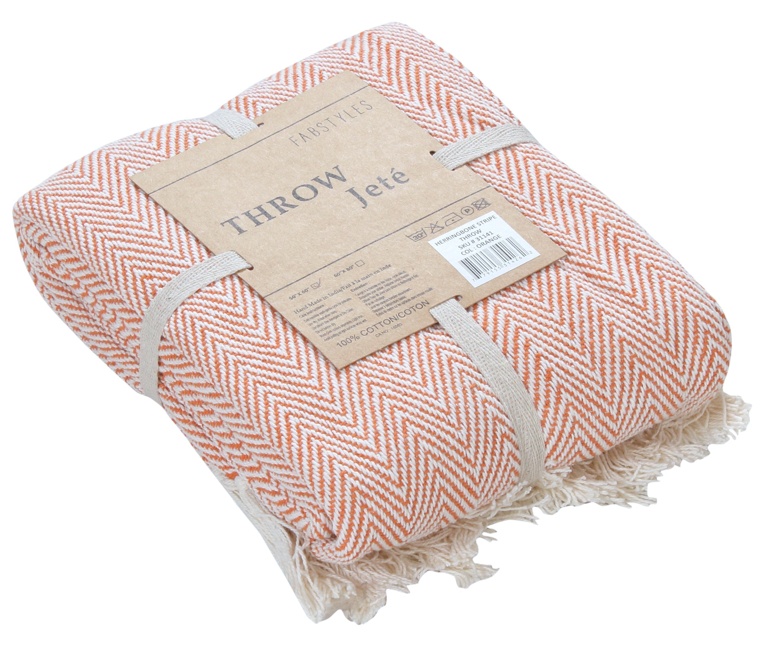 Herringbone Striped Cotton Throws