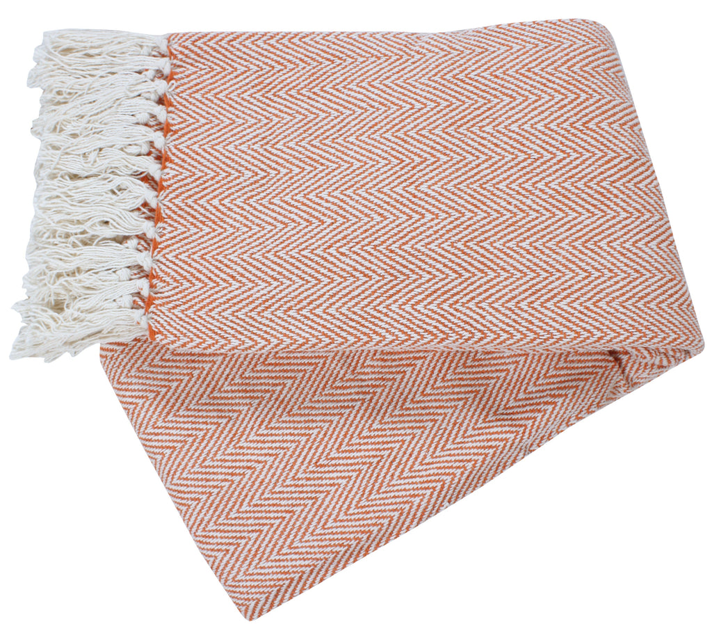 Herringbone Striped Cotton Throws