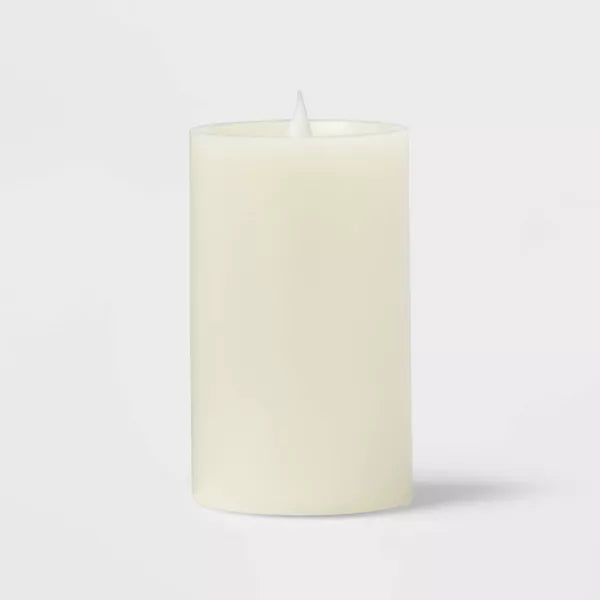 3" x 5" LED Pillar Candle Cream