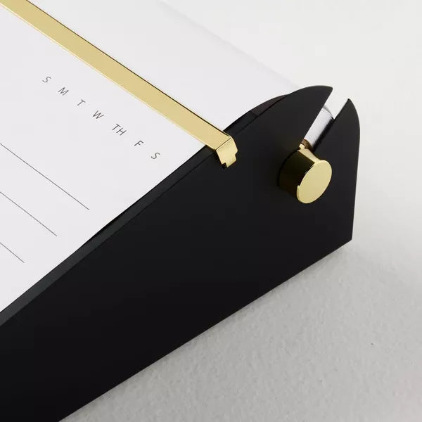 Metal Note Paper Roll Dispenser Black/Brass