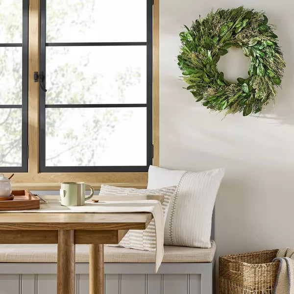 21" Preserved Mixed Leaf and Grass Spring Wreath - Hearth & Hand with Magnolia