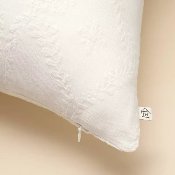 26"x26" Trellis Pattern Euro Bed Pillow Cream - Hearth & Hand with Magnolia