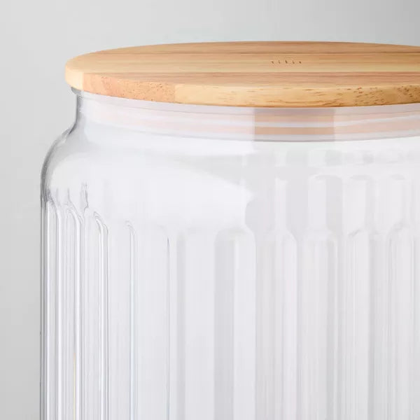 7.7L Fluted Plastic Drink Dispenser with Wood Stand - Hearth & Hand with Magnolia