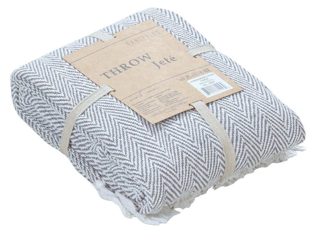 Herringbone Striped Cotton Throws