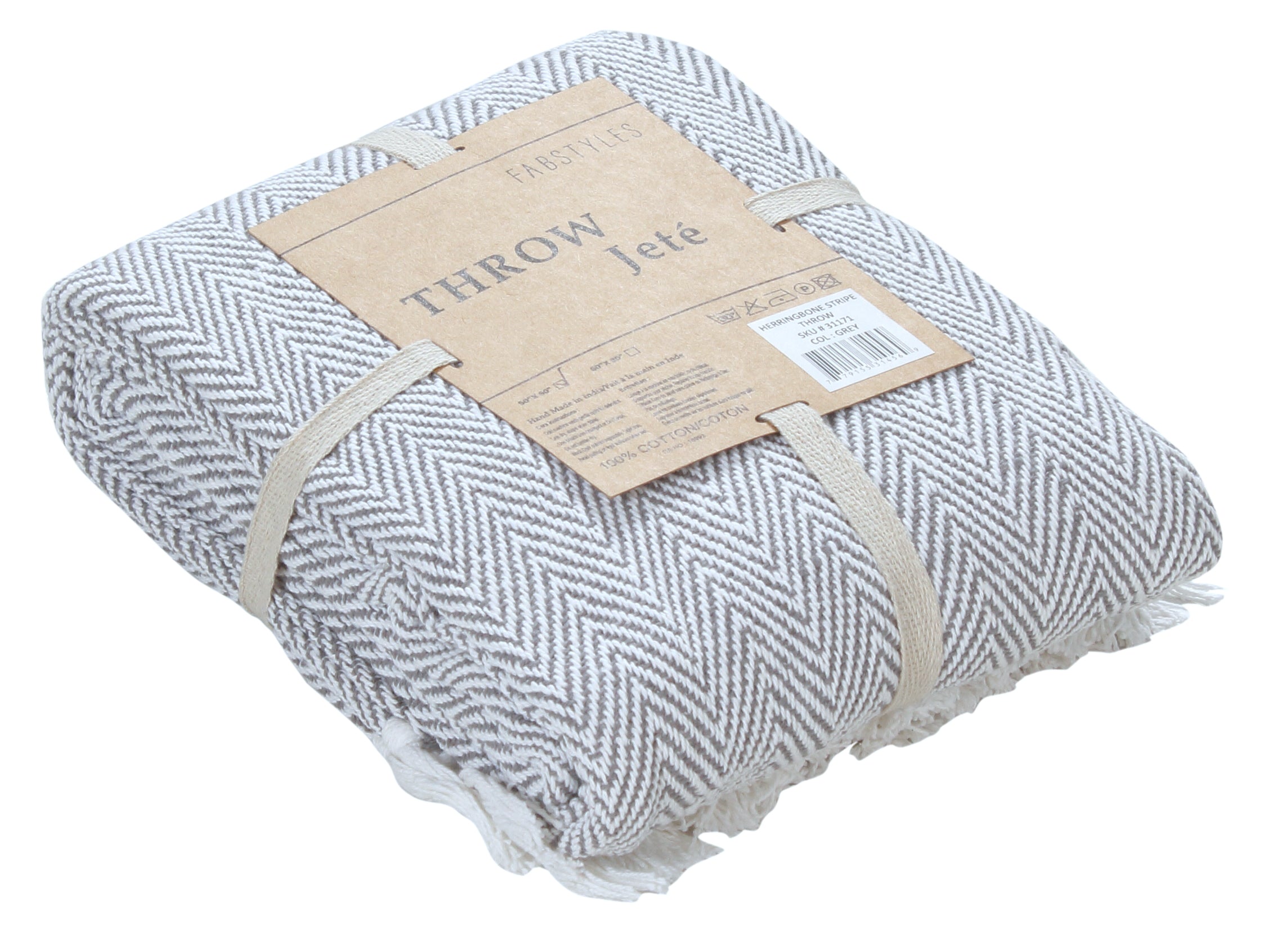 Herringbone Striped Cotton Throws