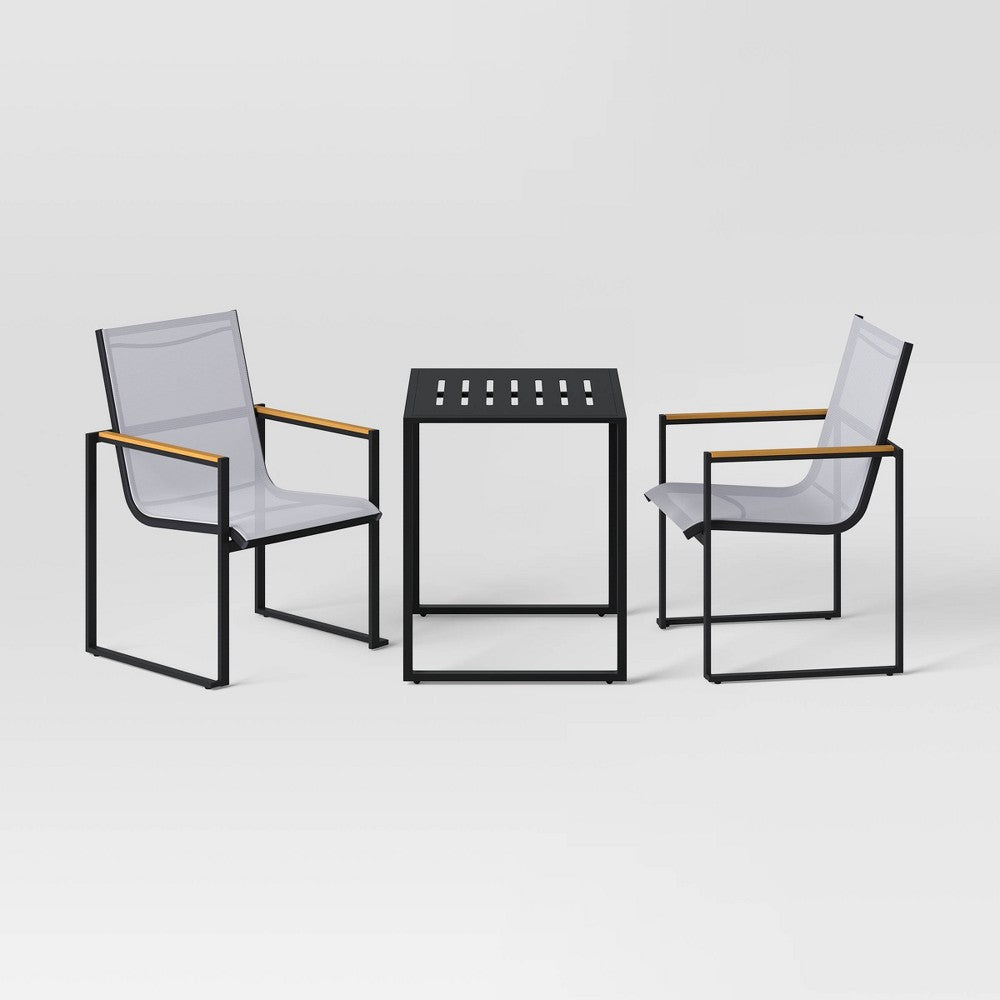 3pc Henning Outdoor Patio Bistro Dining Set Off-White - Threshold