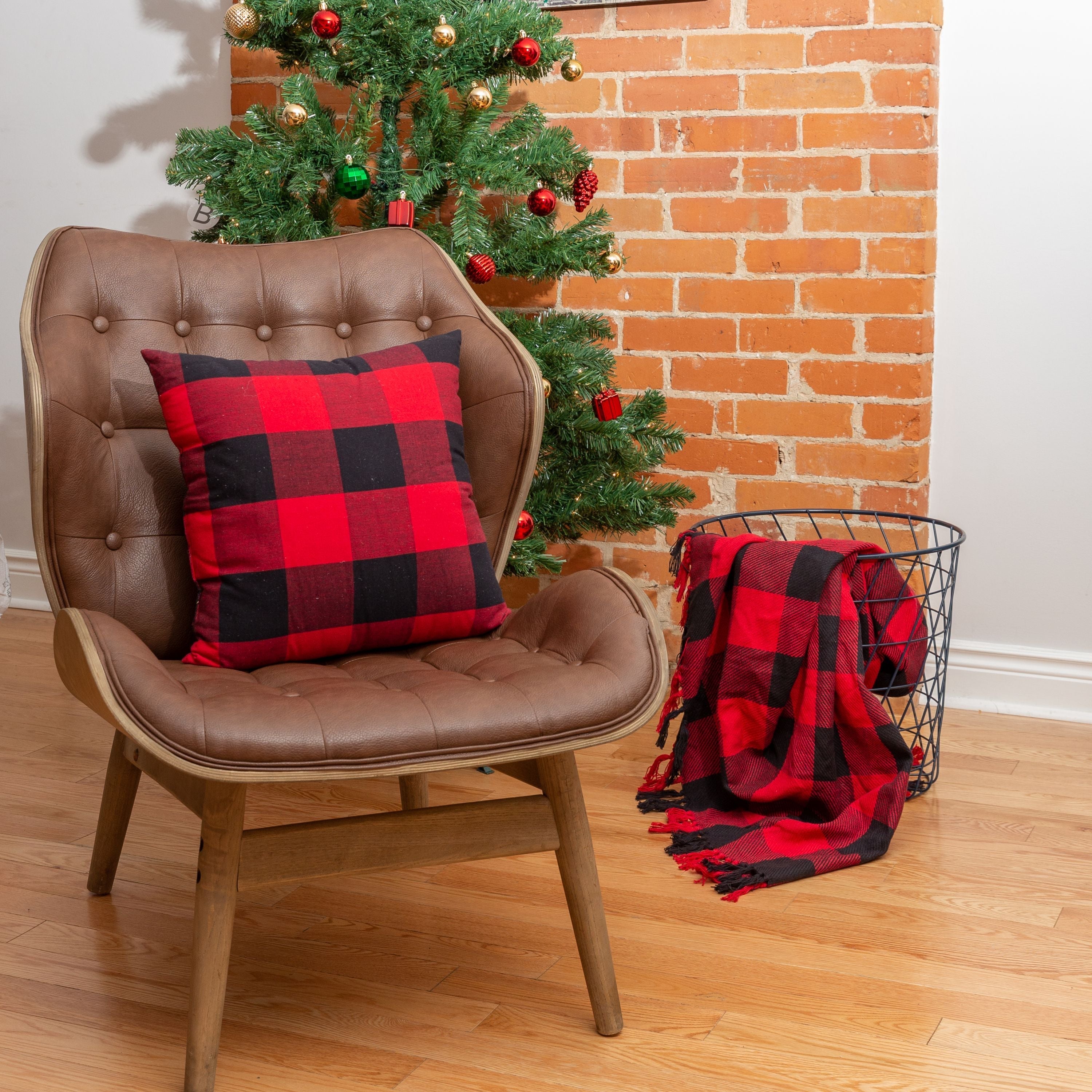 Buffalo Check Cotton Cushion with filler