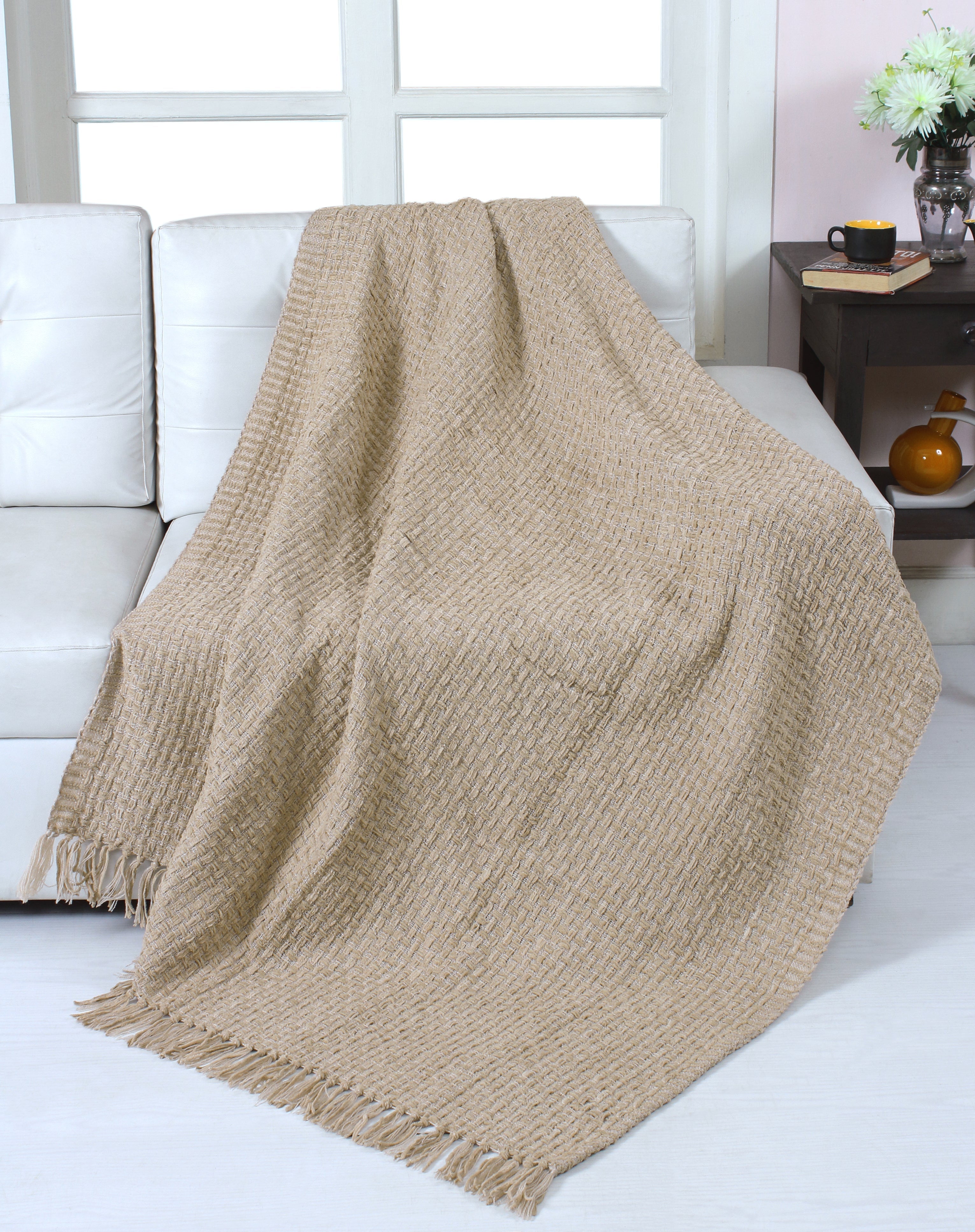 Chenille Basket Weave Throw