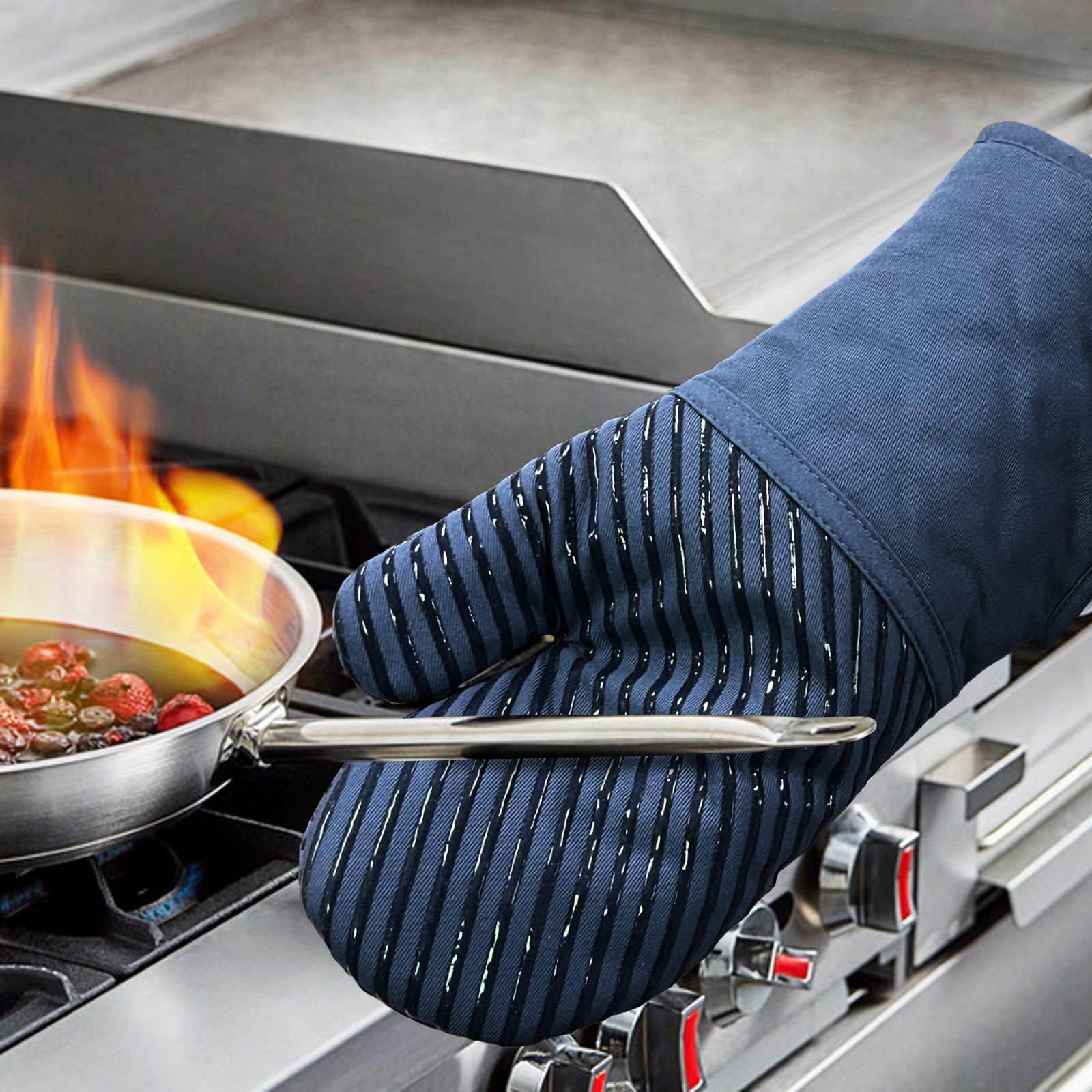 SILICON PRINT OVEN MITT-PAIR