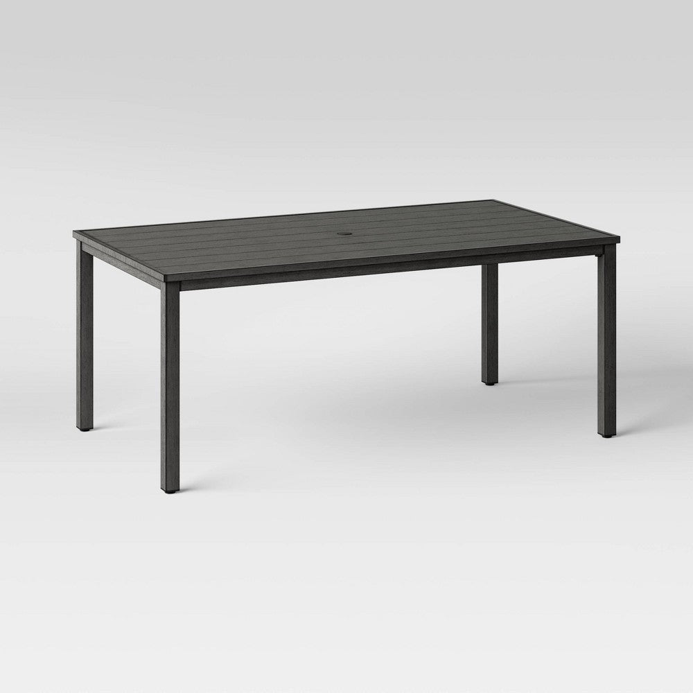 Ryegate 6 Person Weathered Teak Rectangle Patio Dining Table - Threshold
