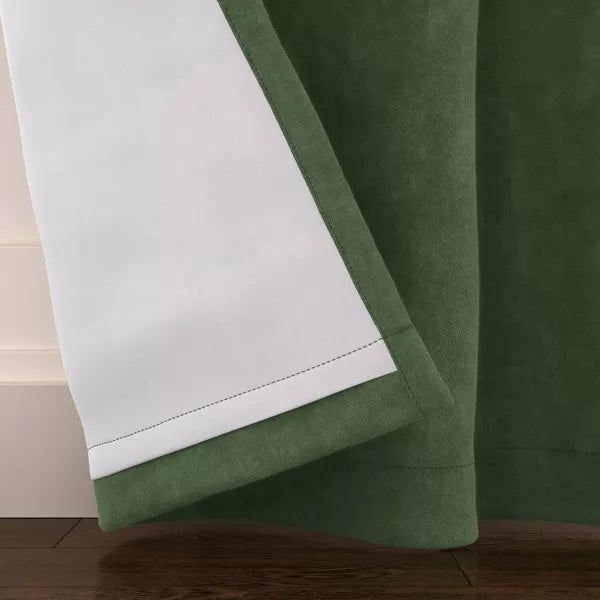 2pk 50"x63" Blackout Velvet Curtain Panels Green - Threshold