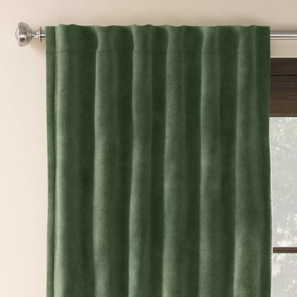 2pk 50"x63" Blackout Velvet Curtain Panels Green - Threshold