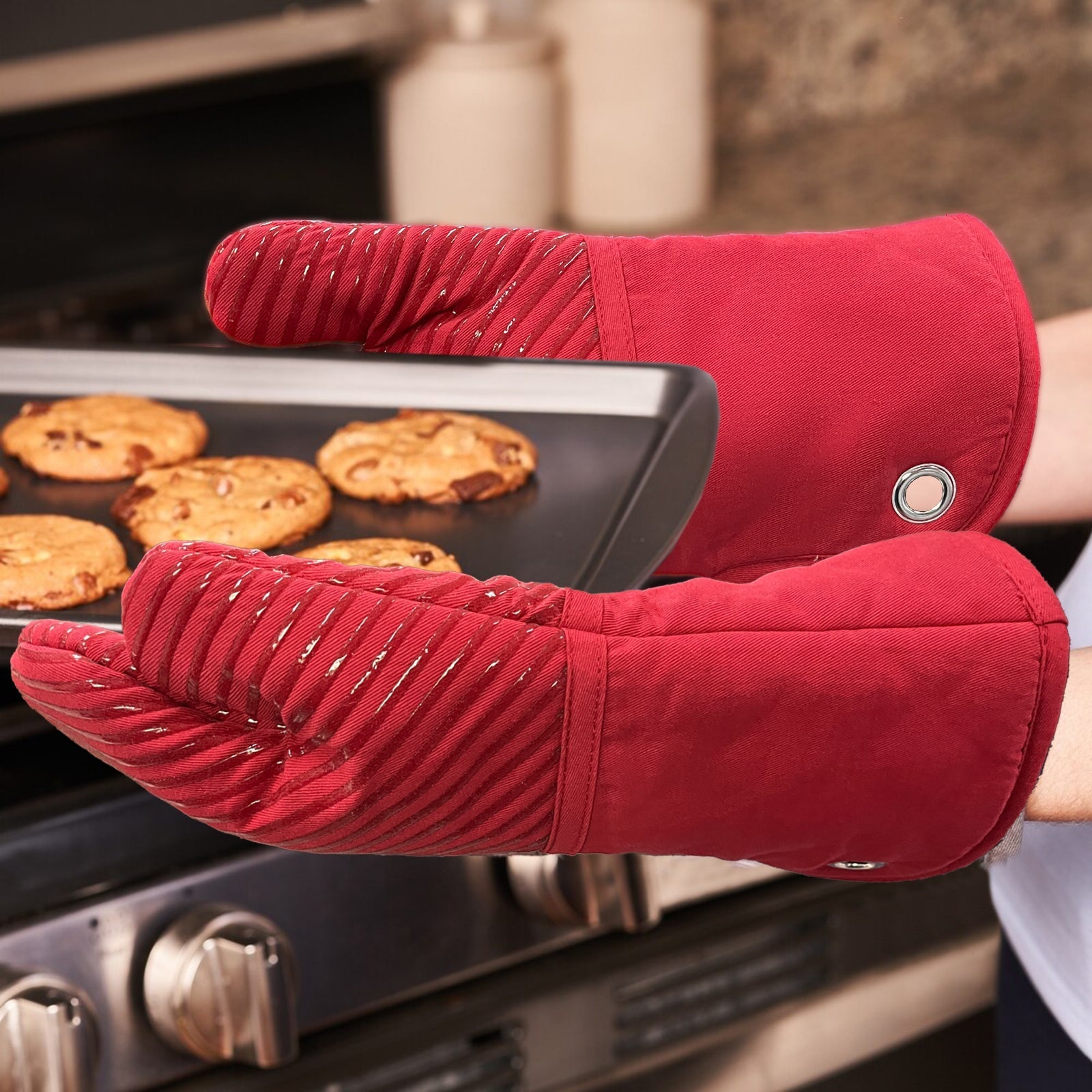 SILICON PRINT OVEN MITT-PAIR