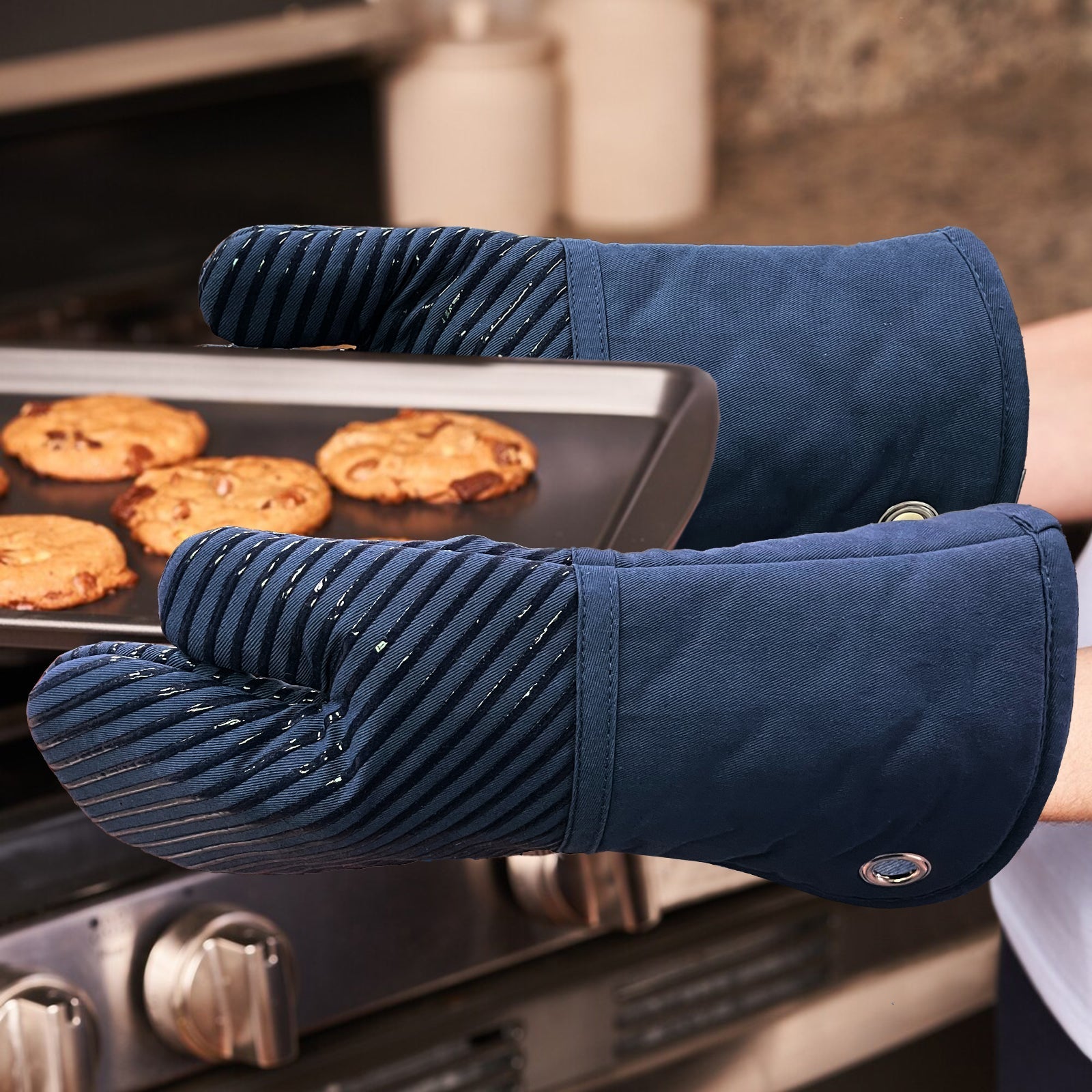SILICON PRINT OVEN MITT-PAIR