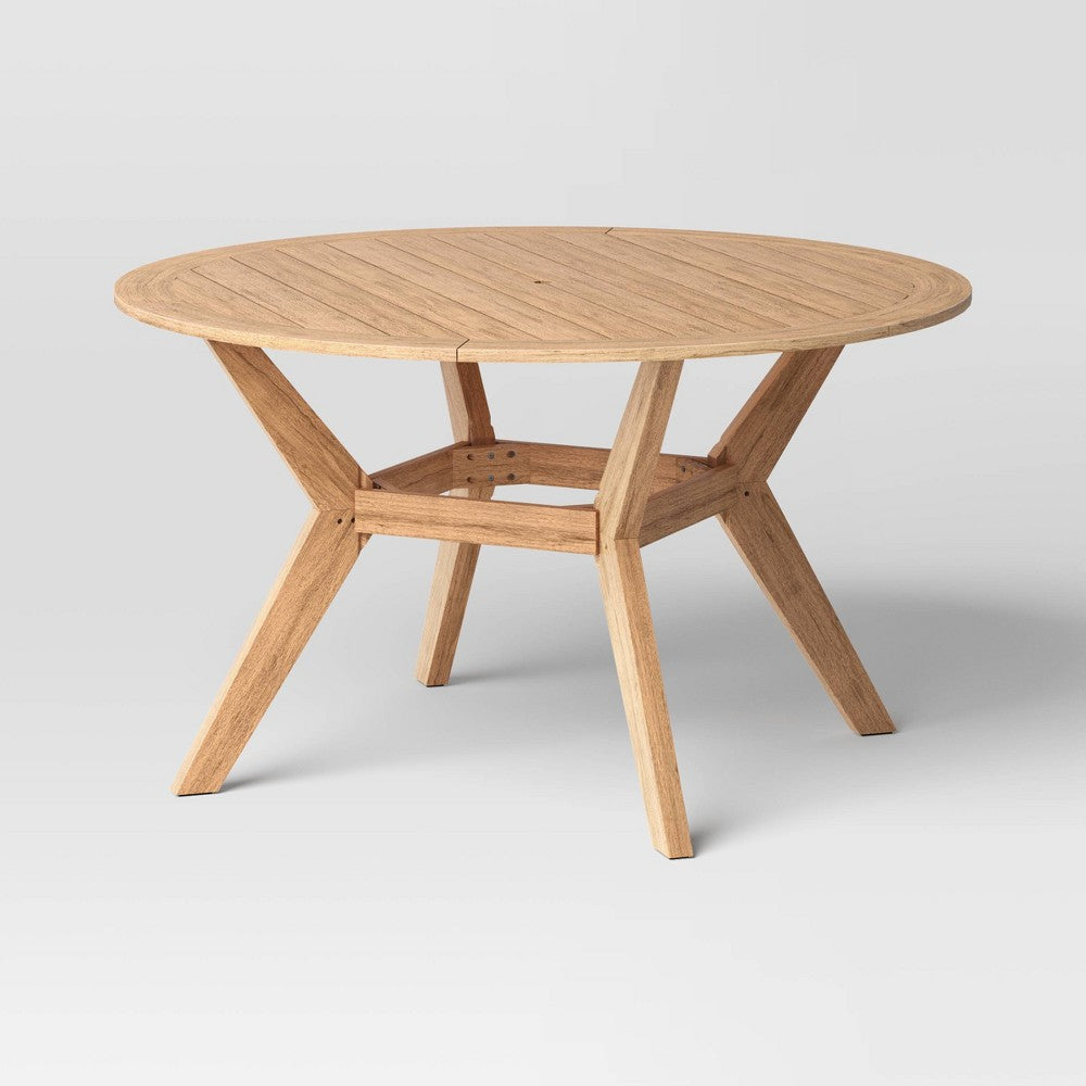 Eucalyptus Round Bluffdale 6 Person Outdoor Patio Dining Table Brown - Threshold™ Designed with Studio McGee
