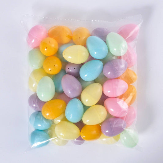 48ct Easter Plastic Eggs Mixed Pastel Colors