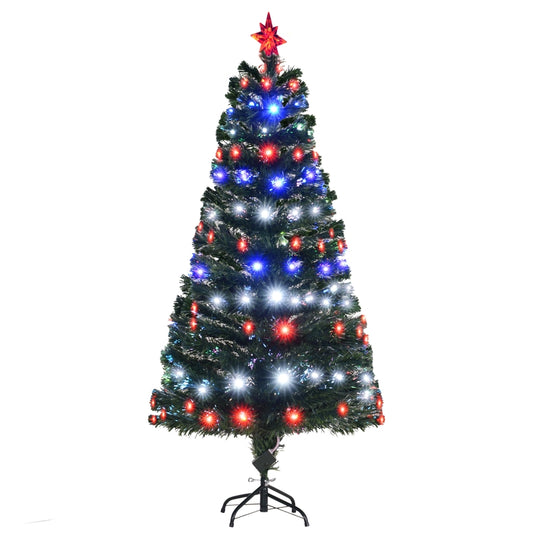 5FT Pre-lit LED Optical Fiber Christmas Tree Artificial Holiday Décor with Stand Green