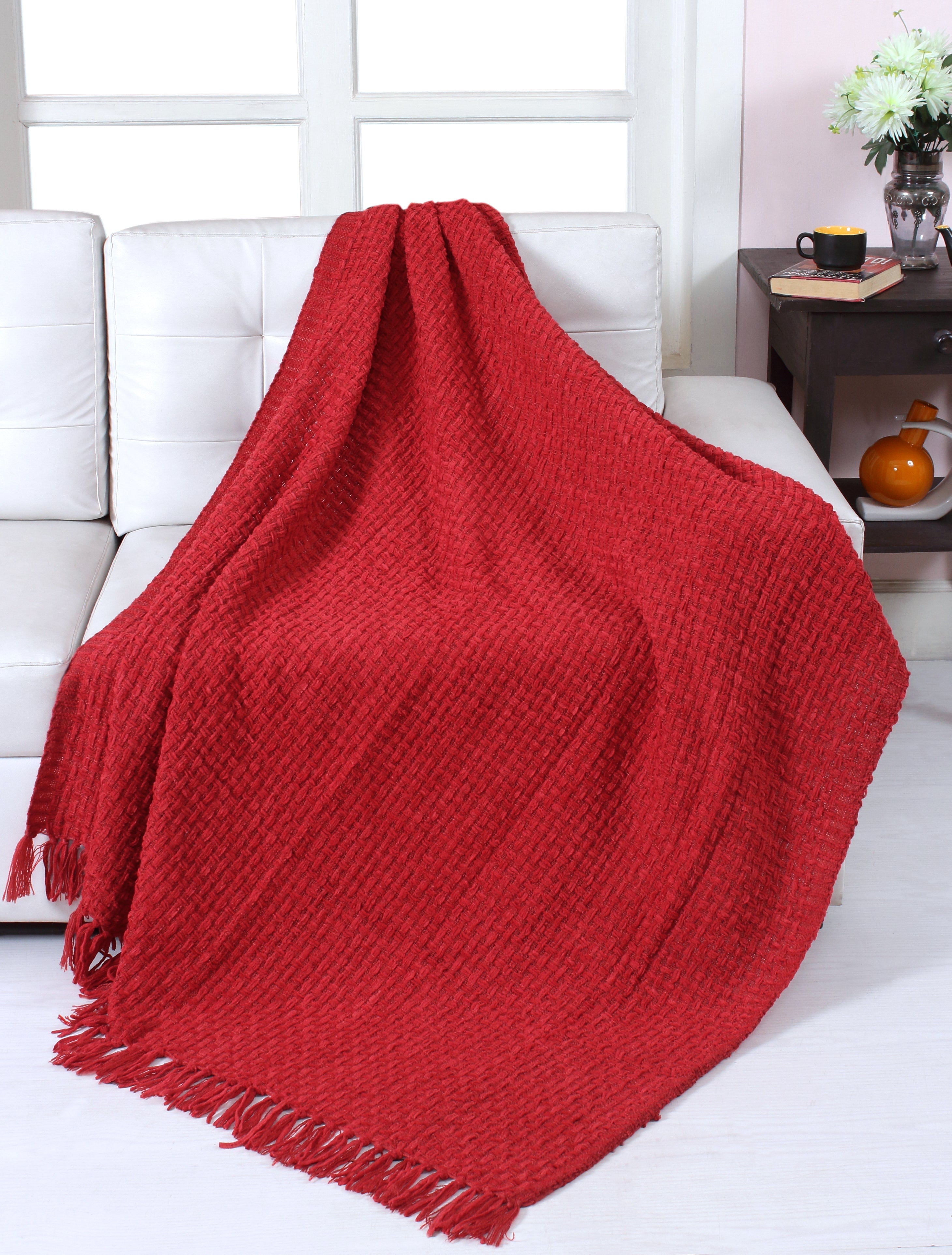 Chenille Basket Weave Throw