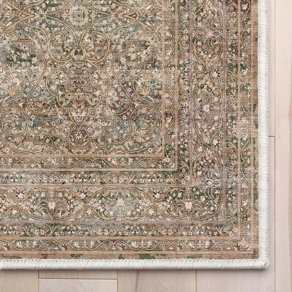 2'7 x 6 Asha Juliette Beige Vintage Persian Oriental