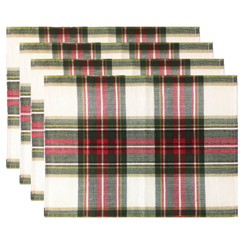 Celebration Plaid Cotton Placemats - Set of 4