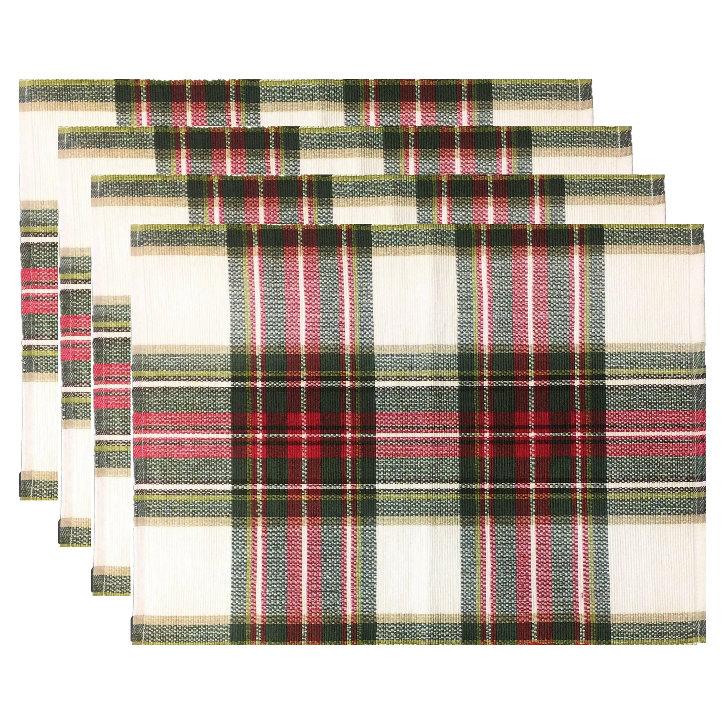 Celebration Plaid Cotton Placemats - Set of 4
