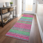2'3 x 7'6 Chayden Washable Striped Indoor / Outdoor Rug
