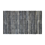 Checkered Denim & Leather Rug