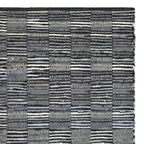 Checkered Denim & Leather Rug