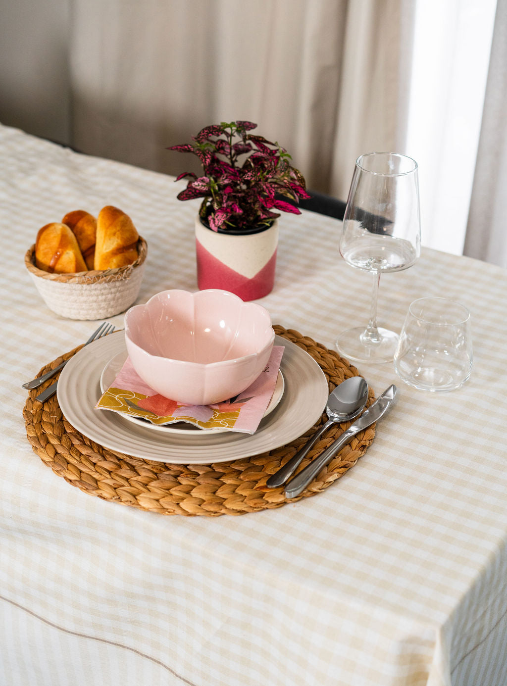 GINGHAM CHECK-TABLE CLOTH