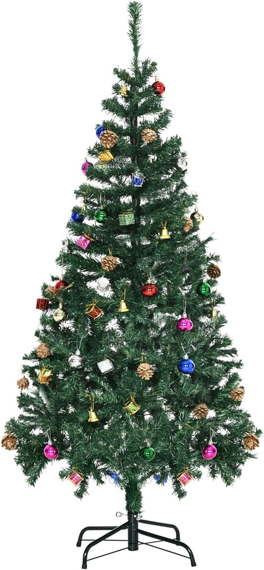 4.9ft Green Christmas Tree Artificial Xmas Holidays Party with Decoration Ornament