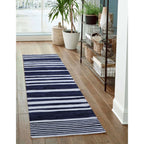 2'6 x 8 Flatweave Striped Indoor / Outdoor Rug