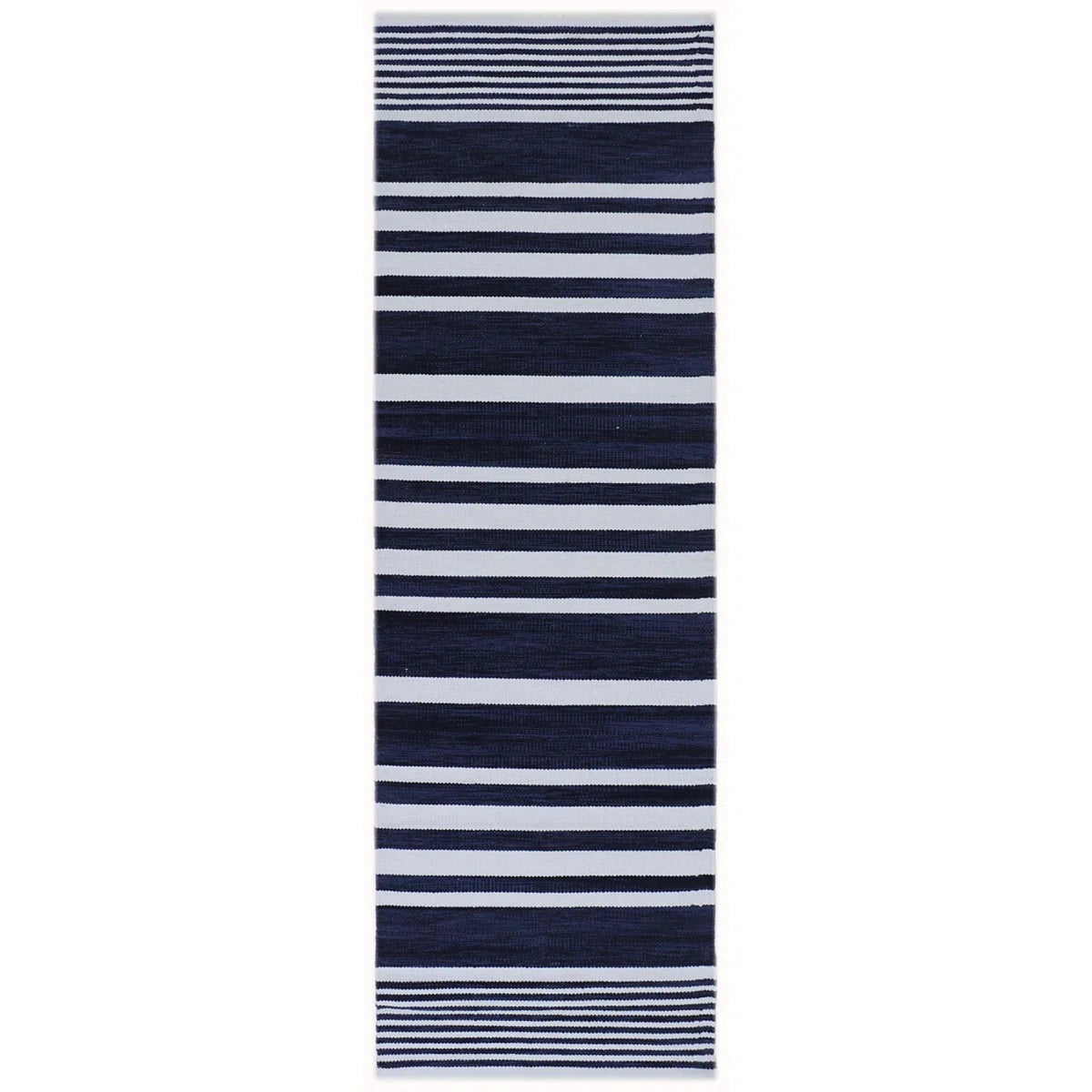 2'6 x 8 Flatweave Striped Indoor / Outdoor Rug