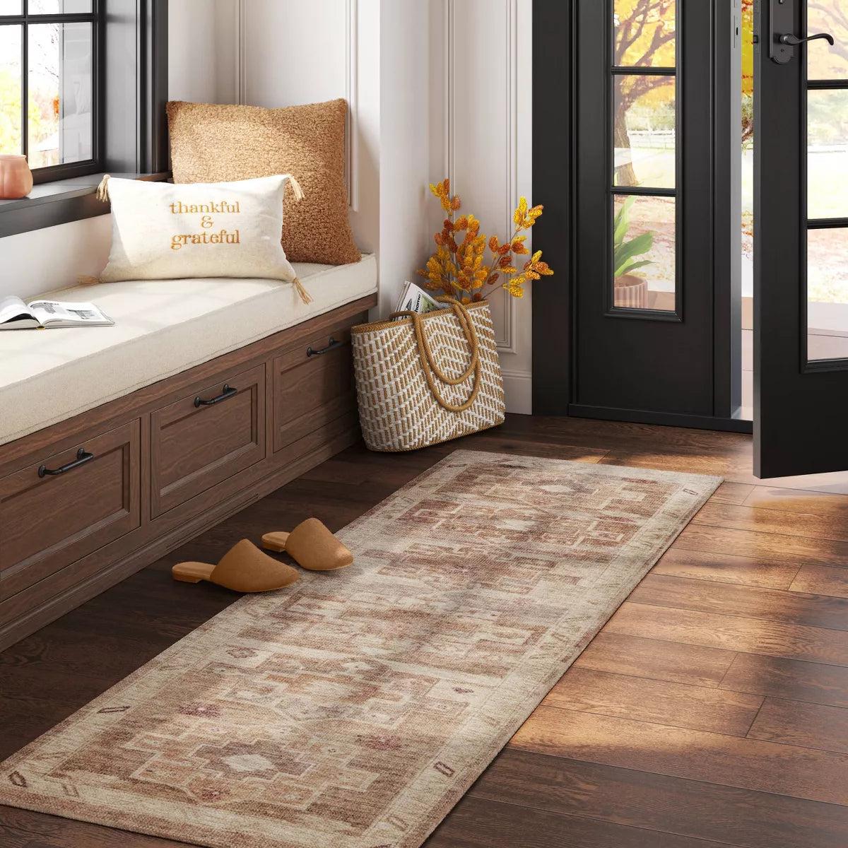 2'4 x 7 Caravan Geometric Woven Runner Tan - Threshold