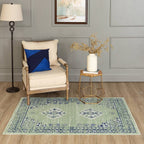 4' x 6' Persian Woven Area Rug Light Green