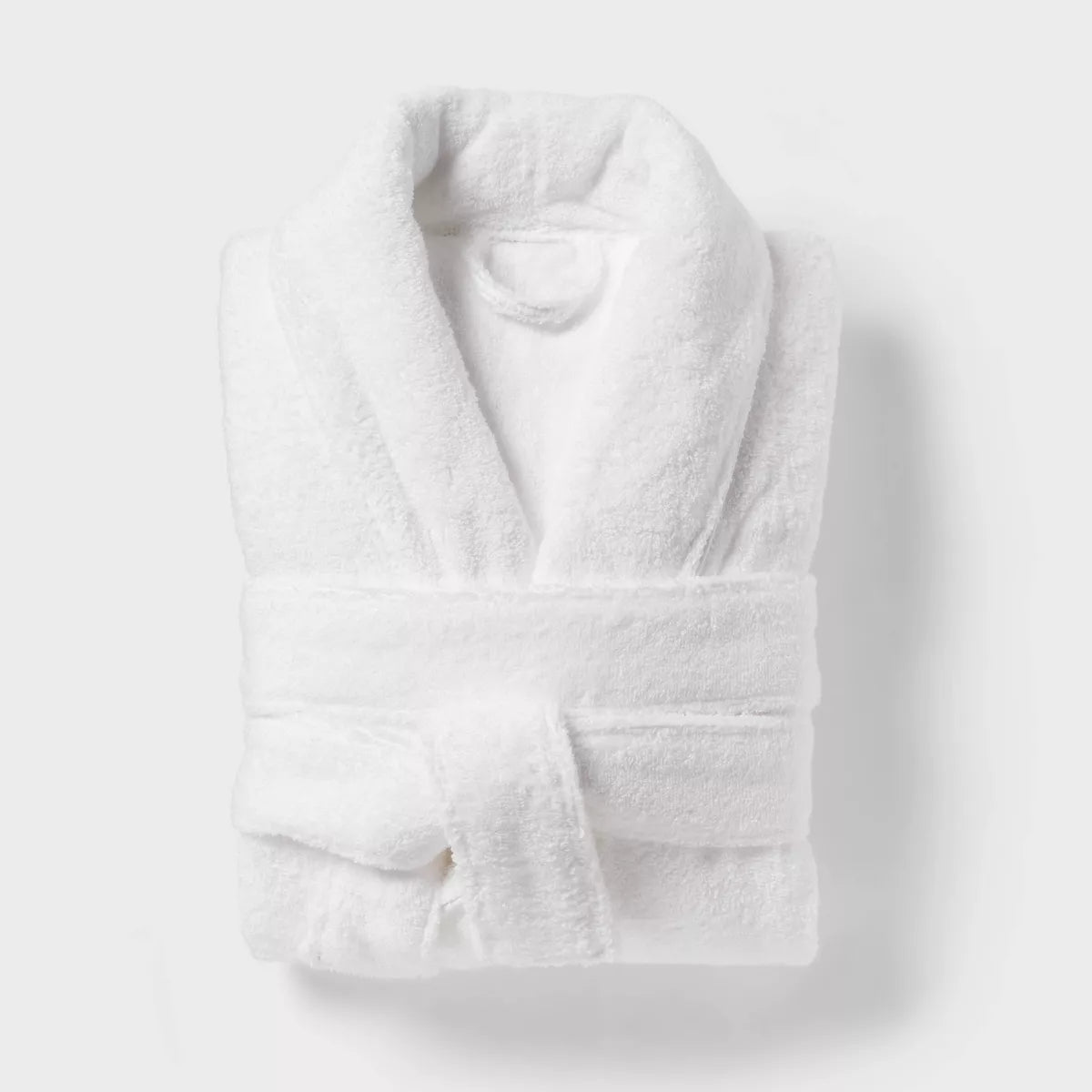 S/M Spa Plush Bath Robe White - Threshold