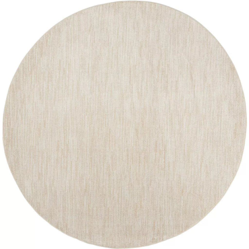 8' Round Nourison Essentials Ivory Beige Indoor/Outdoor Rug