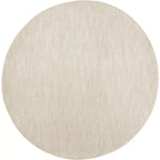 8' Round Nourison Essentials Ivory Beige Indoor/Outdoor Rug