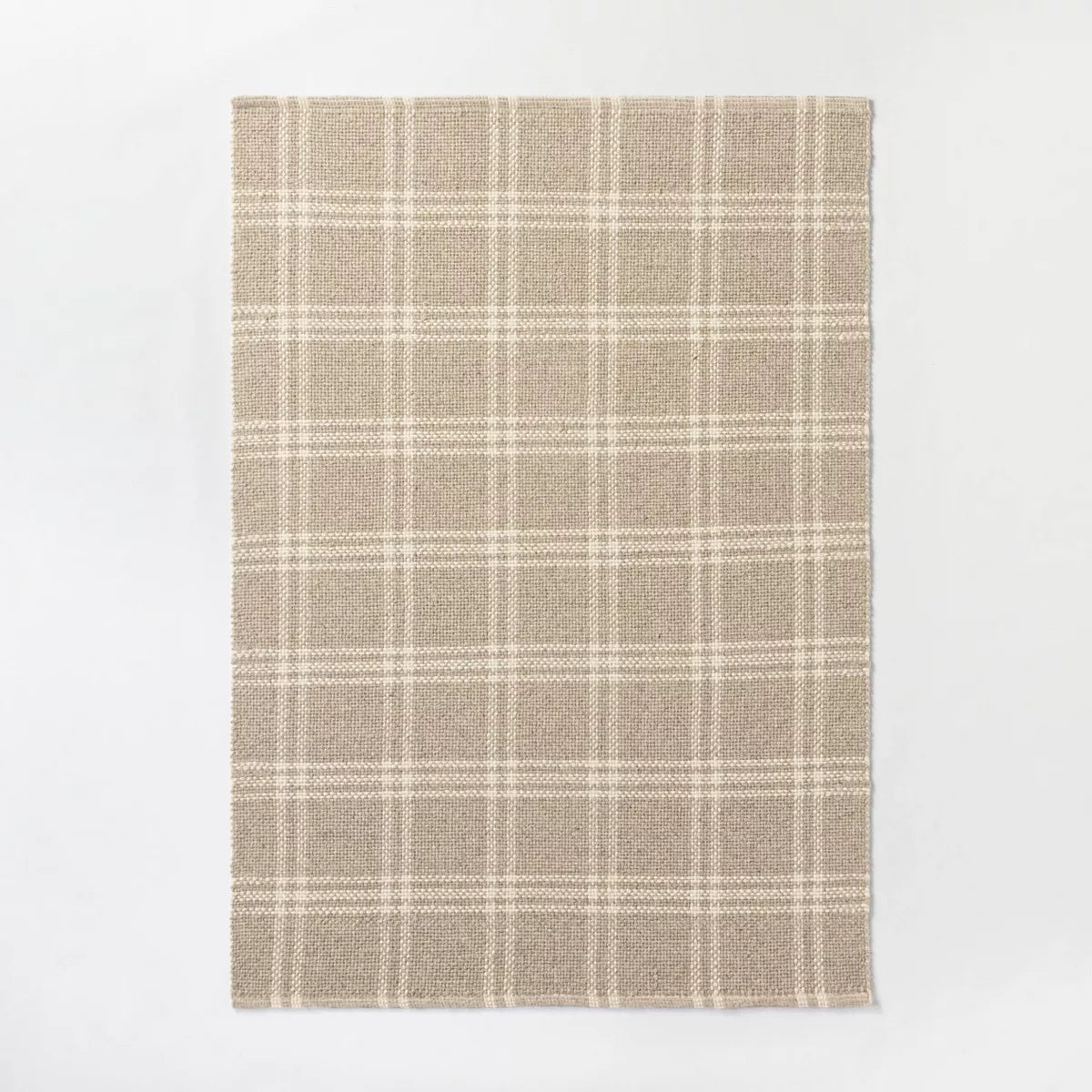 5' x 7' Cottonwood Handwoven Plaid Wool/Cotton Area Rug Neutral - Threshold designed with Studio McGee