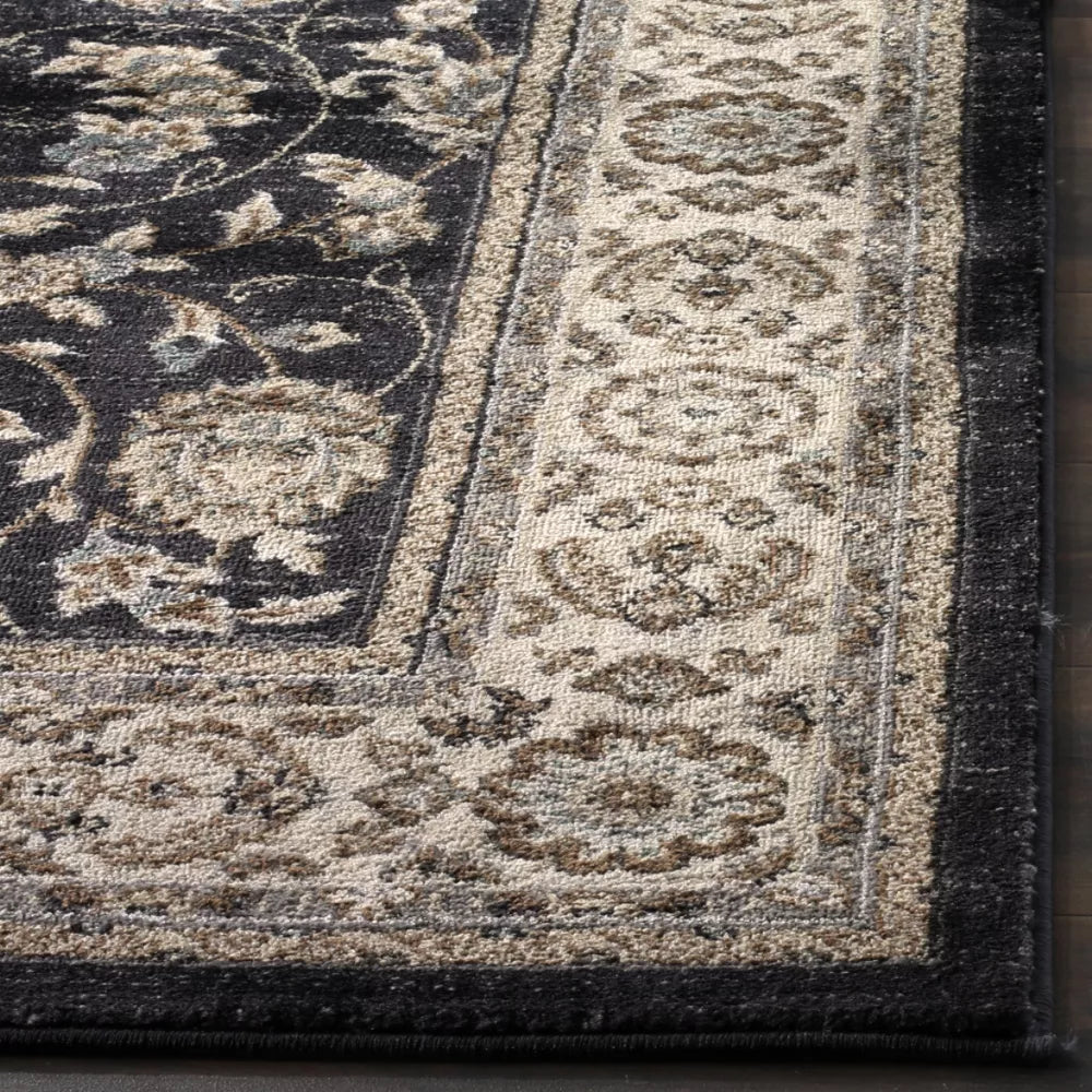 7'x7' Floral Loomed Square Area Rug Anthracite/Cream - Safavieh