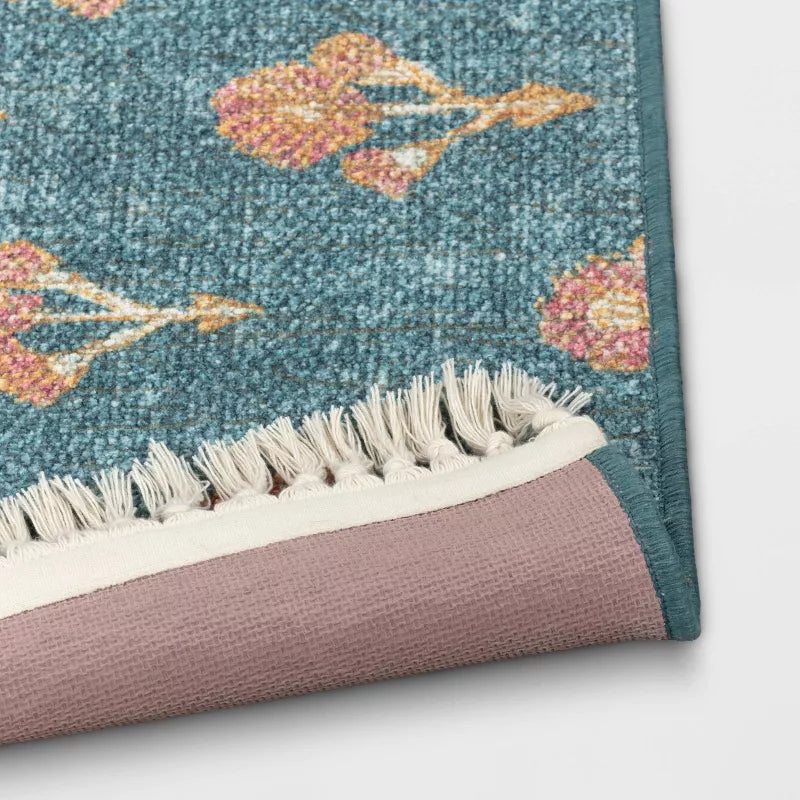 2 x 3 Washable Floral Block Printed