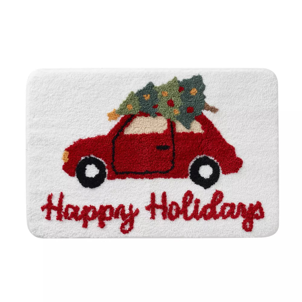 VCNY Santa Snowman 16pc Holiday Shower Curtain Bath Set